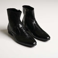 Men's Black Textured Ankle Boots