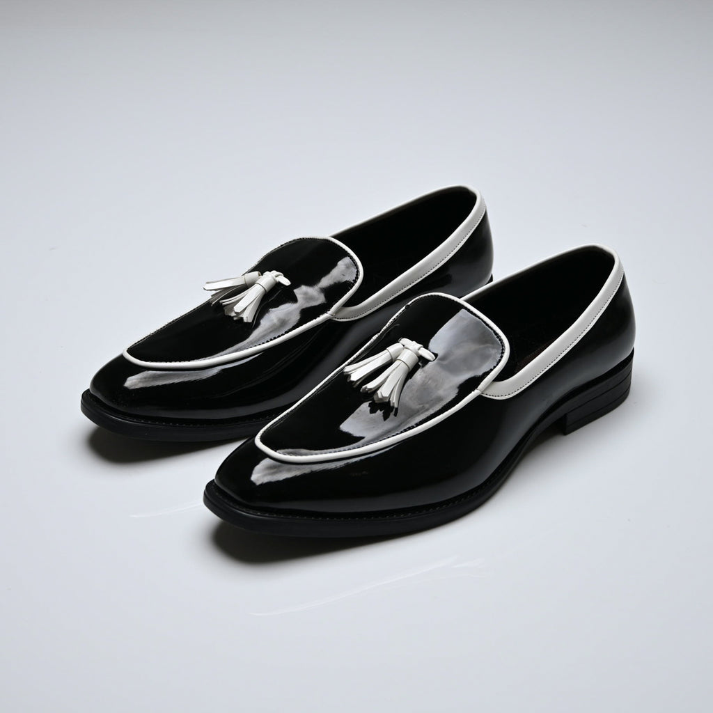 Men's Black Patent Leather Tassel Loafers