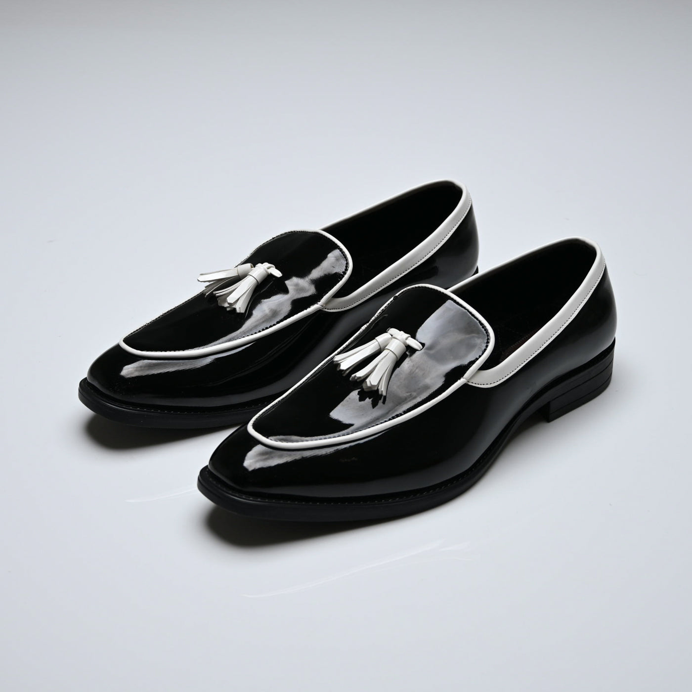 Men's Black Patent Leather Tassel Loafers
