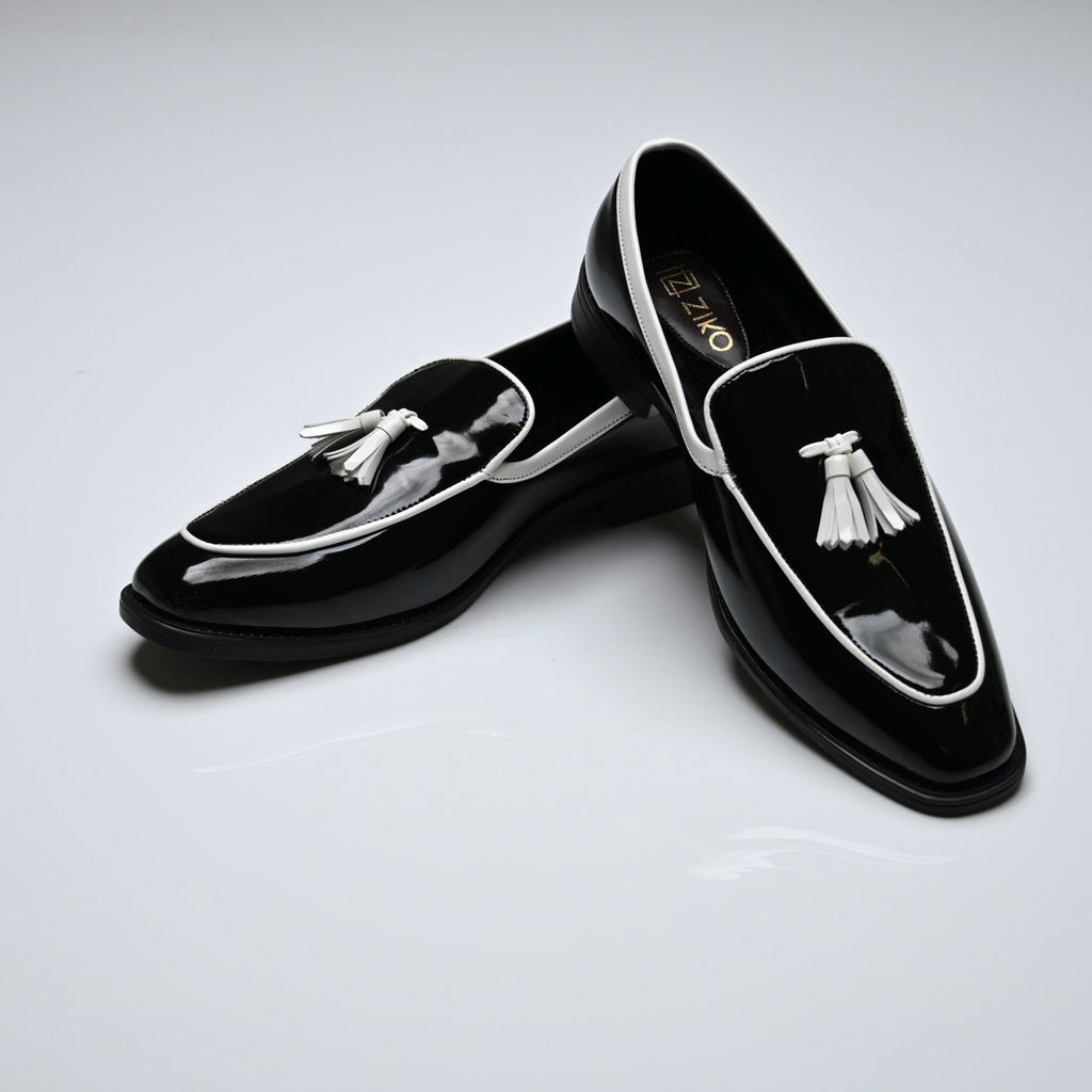 Men's Black Patent Leather Tassel Loafers