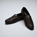 Men's Brown Woven Textured Slip-On Loafers