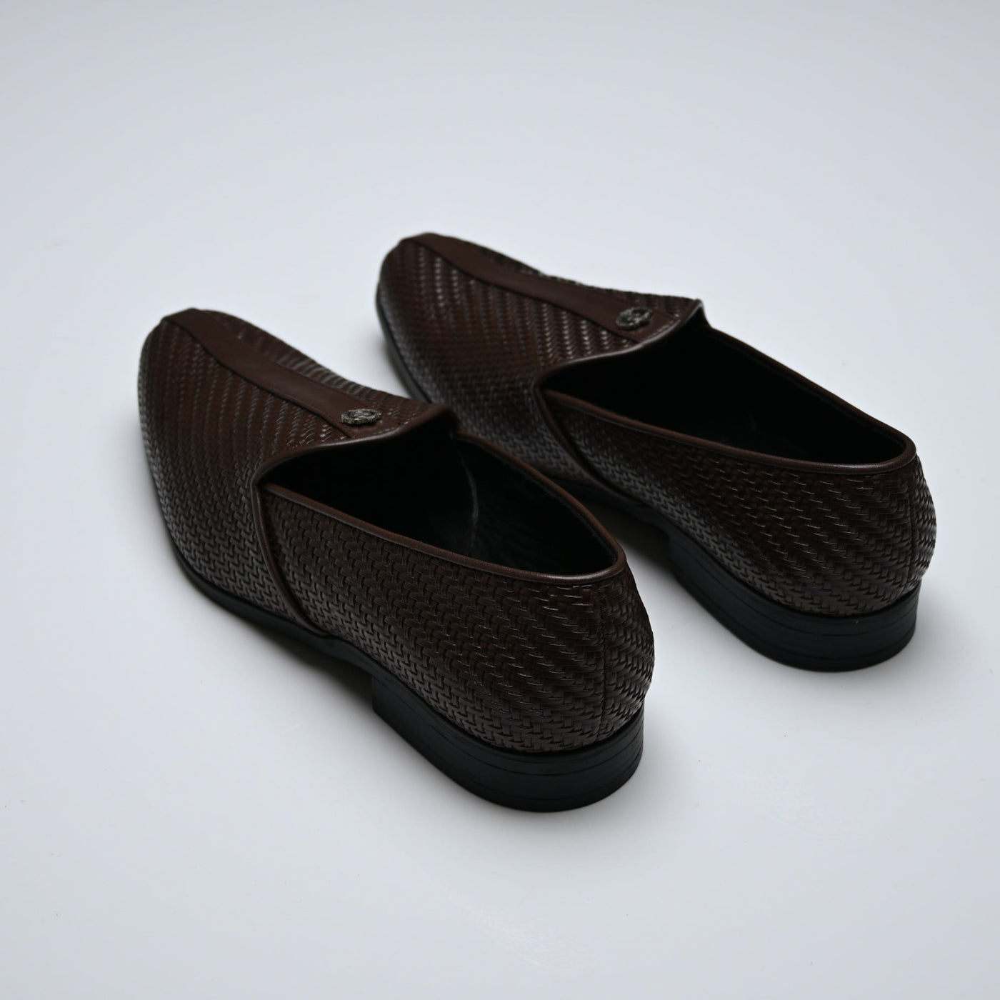 Men's Brown Woven Textured Slip-On Loafers