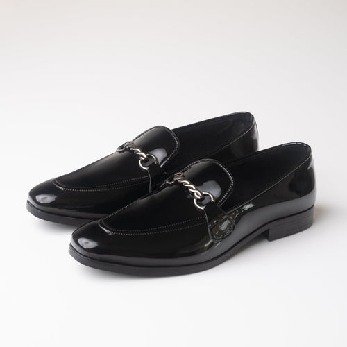 Men's Black Patent Leather Horsebit Loafers - Zikolifestyle