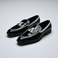 Men's Black Patent Leather Tassel Loafers - Zikolifestyle