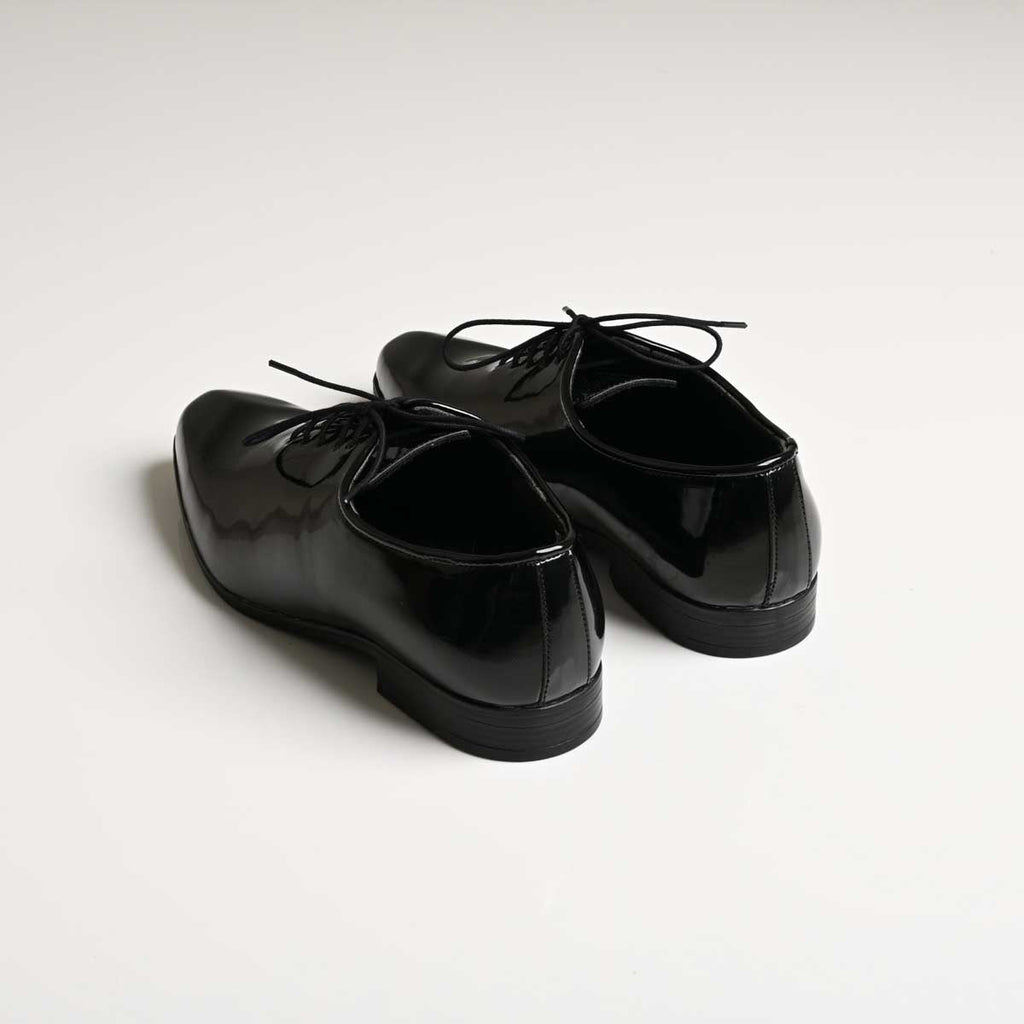 Men's Black Patent Vegan Leather Oxford Formal Shoes - Zikolifestyle
