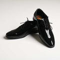 Men's Black Patent Vegan Leather Oxford Formal Shoes - Zikolifestyle
