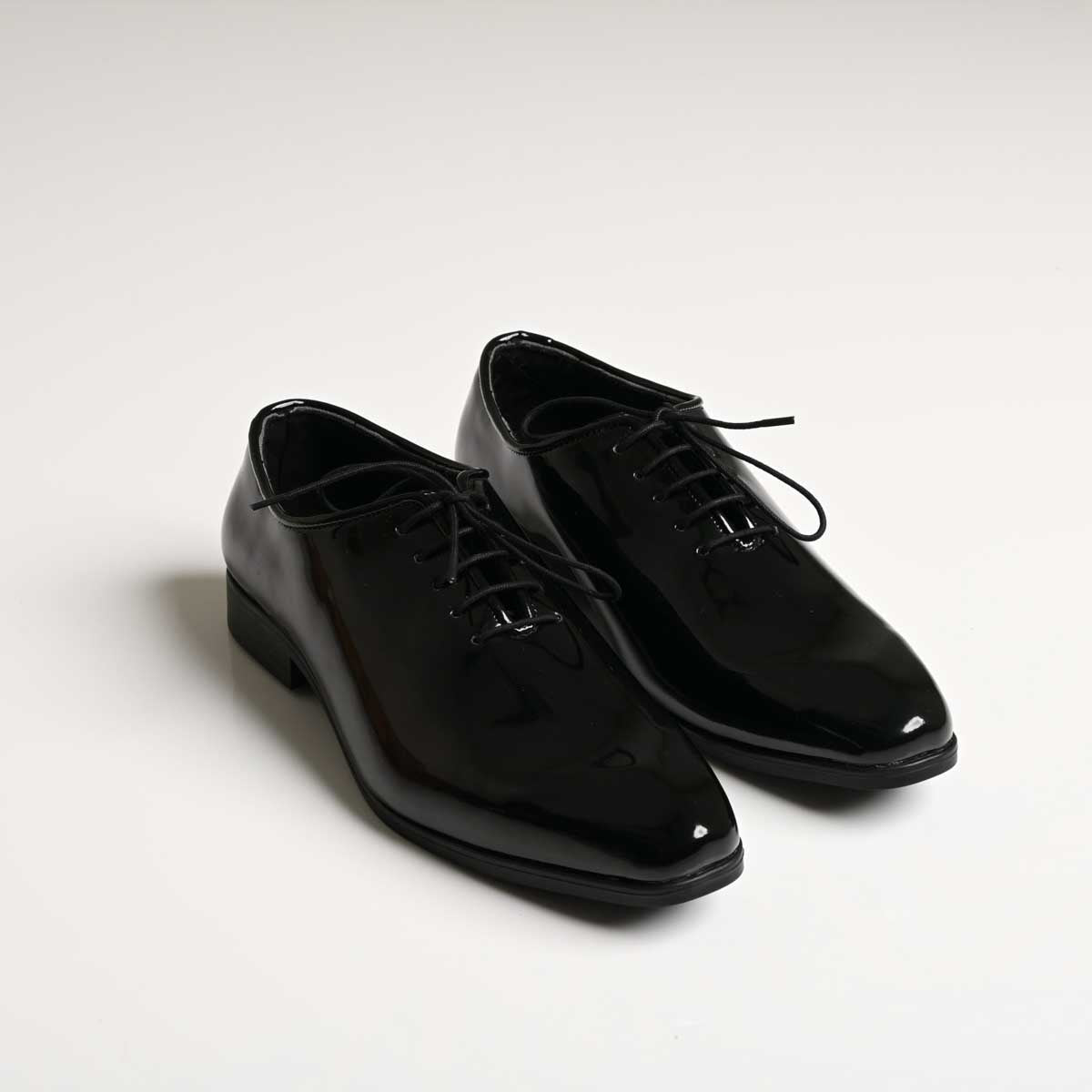 Men's Black Patent Vegan Leather Oxford Formal Shoes - Zikolifestyle