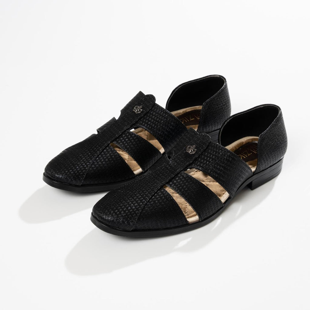 Men's Black Woven Fisherman Sandals - Zikolifestyle