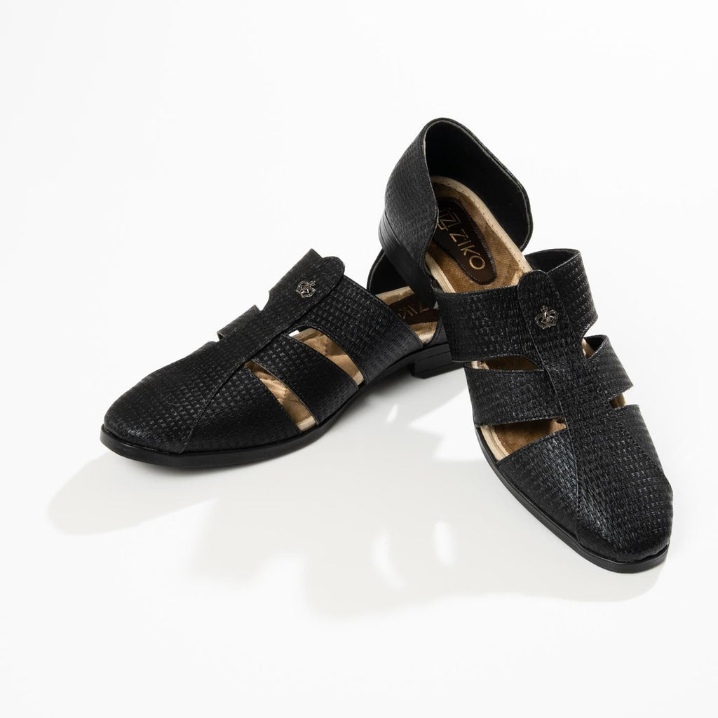 Men's Black Woven Fisherman Sandals - Zikolifestyle