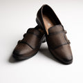 Men's Bronze Textured Double Monk Strap Vegan Leather Loafers - Zikolifestyle