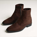Men's Brown Suede Finish Side Zip Ankle Boots - Zikolifestyle