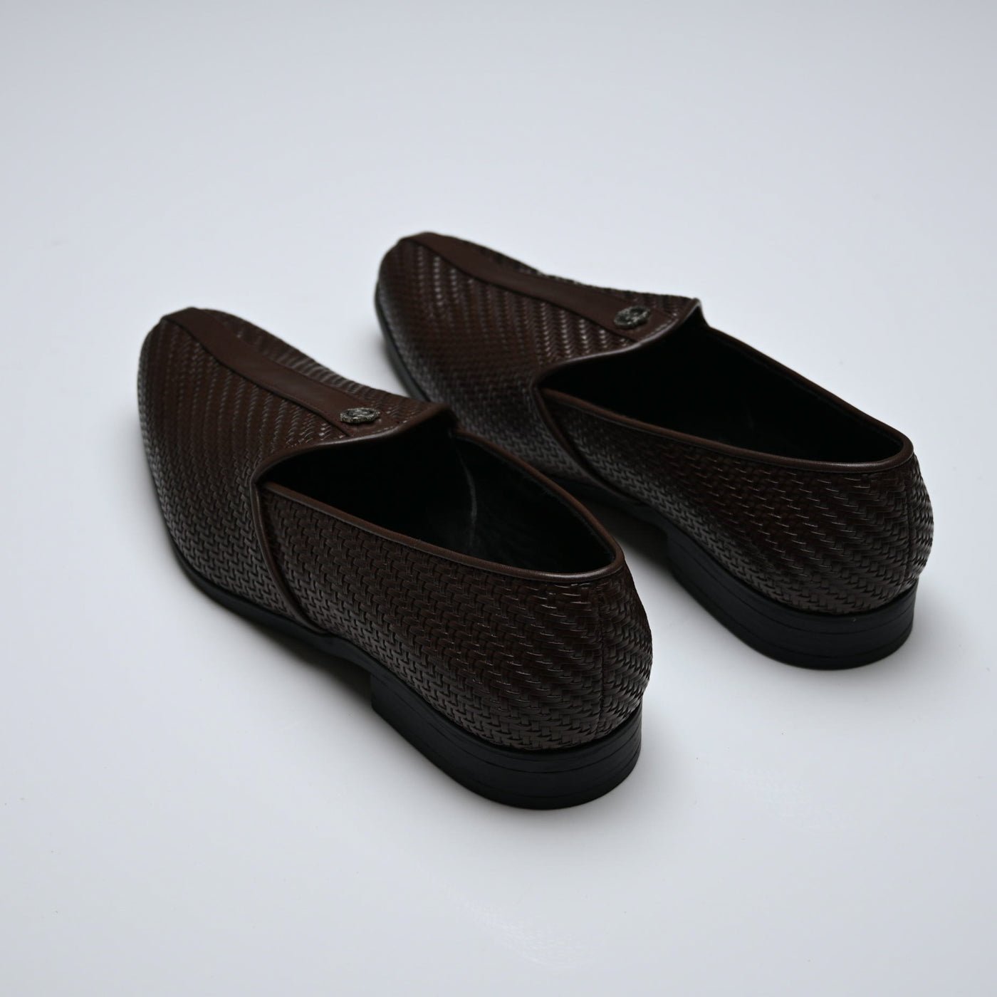 Men's Brown Woven Textured Slip-On Loafers - Zikolifestyle