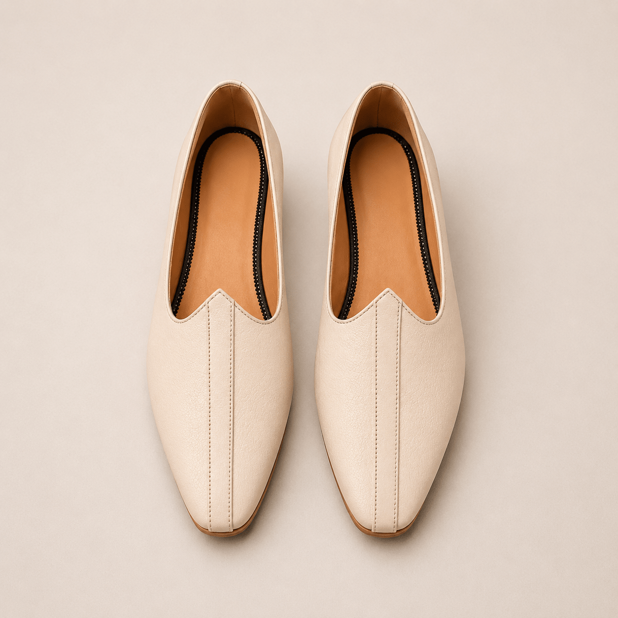 Men's Ivory Minimalist Vegan Leather Slip-On Loafers - Zikolifestyle