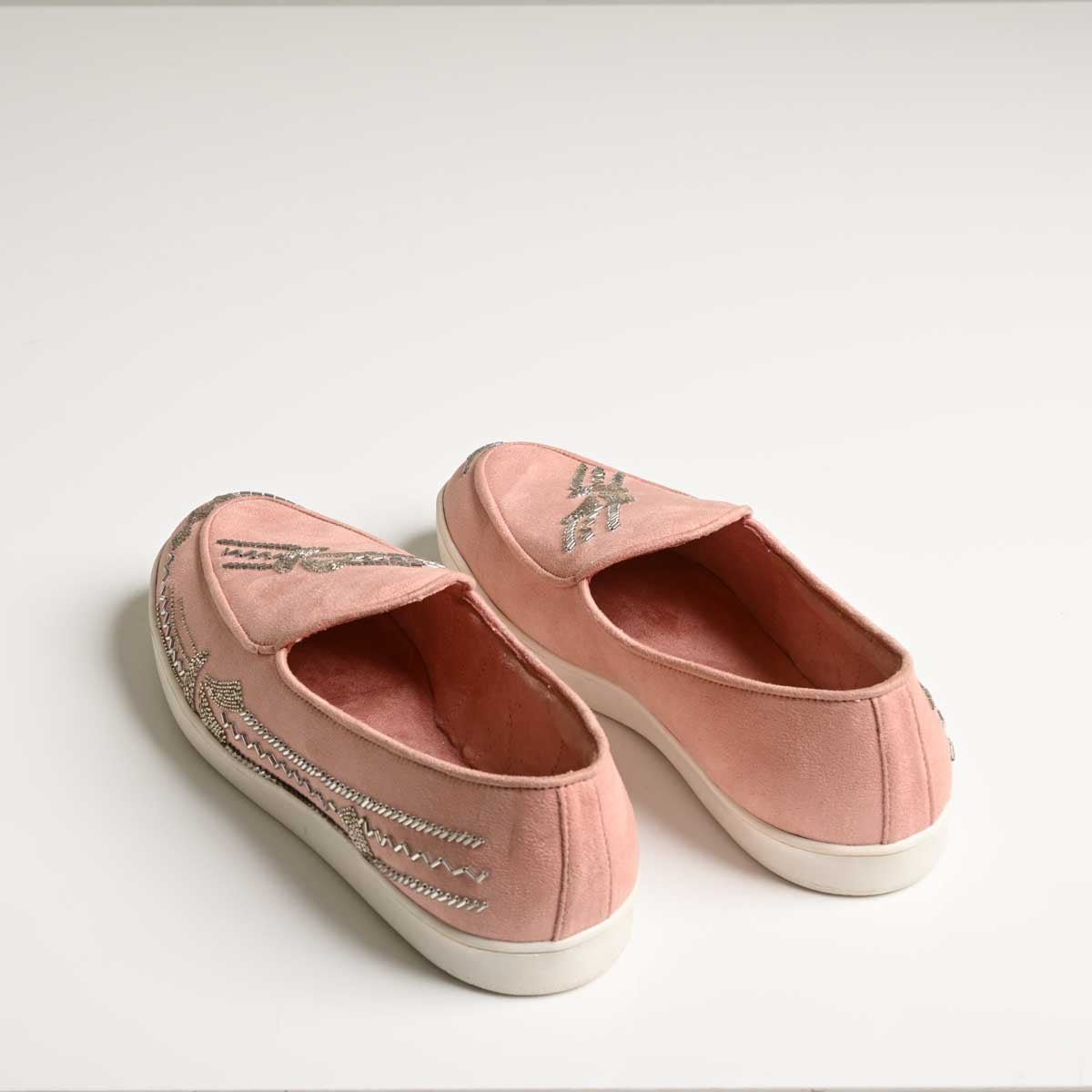Men's Pink Embroidered Slip-On Casual Sneakers - Zikolifestyle